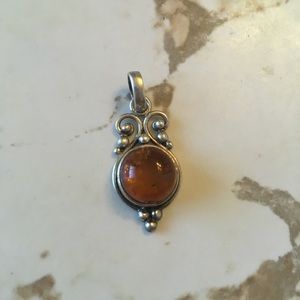Sterling Silver Amber Pendant